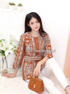 Blouse Batik Wanita Kerja 272 TM Bata by Batik Sansekerta.id - Baju Atasan Kantor