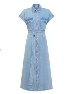 Petit Bari | Elegant Commute Flying Sleeve Denim Dress