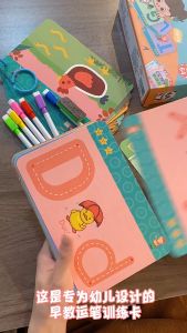 BabyCare Children Kids Pen Control Training Education Toys Set Writable Erasable Early Learning Toys Kindergarten Fine Movement Montessori Teaching Aids Pre-school Enlightenment - 6347