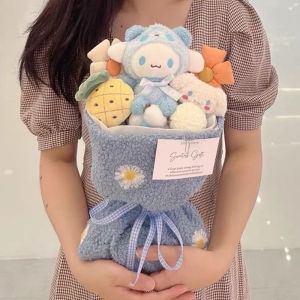 Kawaii Plush Doll Bouquet Anime Gadis Lucu Ulang Hadiah Ulang Tahun/Hari Ibu / kelulusan hari hadiah Untuk Dengan Tas Hadiah