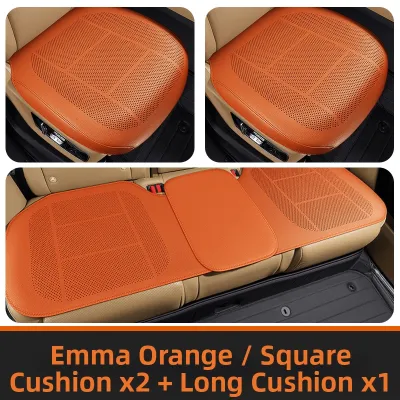 Perforated Breathable Nappa Leather Car Seat Pad 3 Piece Set