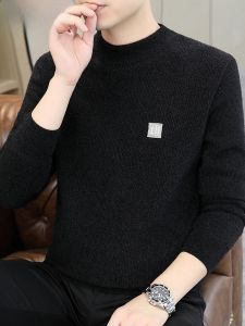 HENGYUANXIANG | Winter Thickened Fleece Lined Integrated Velvet Mens Sweater Trendy Hooded Neck High Fashion Casual Loose Fit Polyester Nylon