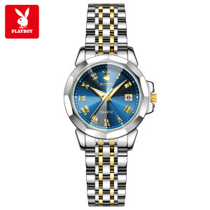 Playboy xem cho không thấm nước cho nữ 2025 phong cách Hàn Quốc ban đầu Dây đeo bằng thép không gỉ nước hoa đồng hồ nhỏ mặt số đồng hồ thạch anh Đồng hồ nữ