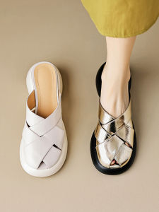 Fashionable Zhang Tiansheng High Heel Plataform Sandals for Women Summer Cool Mesh Strap Cushioned Sole Thick Leather Handmade