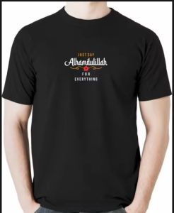 kaos pria lengan pendekkaos distro sablon DTF Alhamdulilahkaos keren