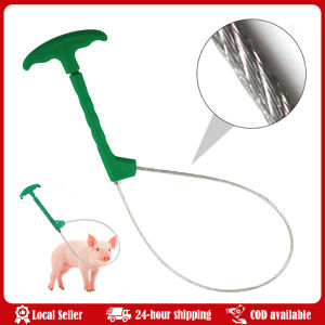 Pig Rope Reusable Farm Animals Catcher Tool For Dog Goat Livestocks Control Convenient Sheep Catcher Pole High Quality Pig Catcher Holder Durable Steel Wire Plastic Material Locking Buckle Farm Equipment Black Green