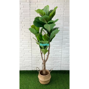Pohon Plastik Tanaman Artificial Ketapang X3 T150 Latex Cover Pot Purun Belly Pajangan Studio Hiasan Rumah
