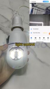 V380 Pro Bulb Dual Lens CCTV Camera Connect Cellphone 360°Rotate Auto Tracking Indoor and Outdoor Waterproof Night Vision Two-Way audio CCTV Camera