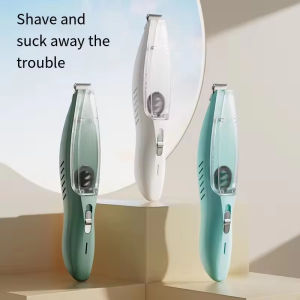 Pet Hair Trimmer With Vacuum Low Noise Electric Pet Clipper Dog Cat Grooming Shaver Portable Fur Remover