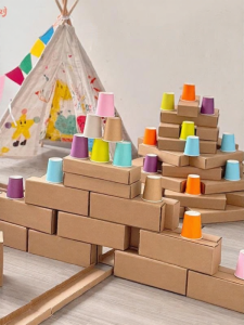 Creative DIY Paper Brick Castle Wall Building Blocks