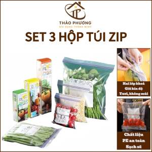 Túi Zip Đựng Thực Phẩm Bảo Quản Thức Ăn Đồ Khô Đồ Tươi Sống Trong Tủ Lạnh Tái Sử Dụng