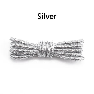 Round Shiny Metallic Glitter Shoelaces Gold Silver Silk Shoe Laces Sneakers Canvas Casual Colorful Rainbow Gradient Shoelace New