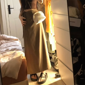 Summer Pure Desire Style Retro Young Adult Lady like Woman Short Temperamental Stretch Vest Irregular High Waist One-Piece Skirt