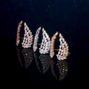 JWEGHL Creative Design Angel Wings Rings for Women Full Paved Shiny Micro-inlaid Cubic Zircon Open Adjustable Wedding Band Bridal 925 Silver Ring Party Jewelry Accessories