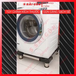Chân đế máy giặt kệ máy giặt và tủ lạnh kệ tủ lạnh máy giặt trụ Inox cao cấp - BH 2 năm