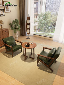 Retro Table And Chair Set for Balcony Casual Reception Sofa Style Outdoor Cafe Restaurant Wooden Material Adult Seating Furniture