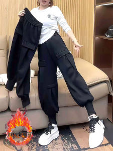 Black Fleece Lined Harlan Pants Womens Loose Fit Thickened Casual Sports Trousers Autumn Winter Fashion plus Size Harlan Pants