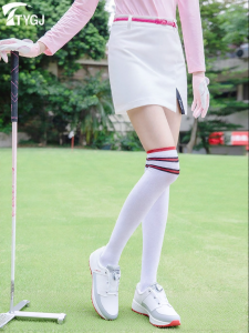 TTYGJ | Womens Long Socks For Golf Over Knee Three Stripes Casual Cotton