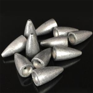 1Pcs Lead Fishing Sinker Fishing Bullet Shaped Weights Casting Sinkers Bullet Drop Weights Sinkers Tackle Lead