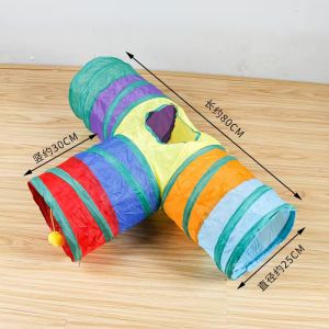 Cat Tunnel S-Shape Cat Tunnel Pet Tube Collapsible Play Toy Indoor Outdoor Toys for Exercising Hiding Training and Running