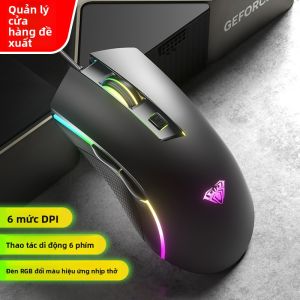AULA-MOJING | Chuột Gaming Wolf Spider S28 Có Dây Đèn RGB Lập Trình Macro Âm Thanh Yên Tĩnh Thiết Kế Nhẹ Đa Năng