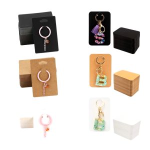 100pcs Keychain Display Card Jewelry Earring Display Kraft Card with Clear Self Sealing Bags