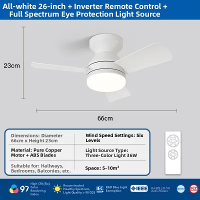 HD | Ceiling Fan Light for Bedroom Dining Room Corridor Balcony Study 2025 New Model