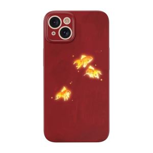 เคสโทรศัพท์มือถือลายปลาคาร์ปสีแดง Lucky Carp ปีใหม่ ป้องกัน สร้างสรรค์ สำหรับ iPhone 16 pro Max/15 Pro/13/14 Plus/12 Mini/XS/8