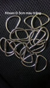1 cái khoen D 3cm màu bạc làm phụ kiện balo túi xách đa năng (sắt mạ niken)