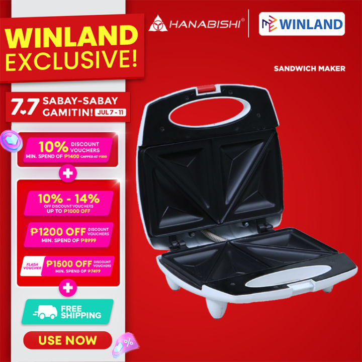 Hanabishi by Winland Modern Nonstick Sandwich Maker HSM10S Lazada PH
