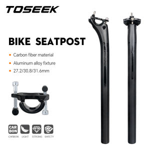 TOSEEK Carbon Seatpost 27.2 31.6mm Length 400mm Matte Black MTB Road Bike Seat Post Seat Tube Bicycle Parts MTB Carbon Canoe