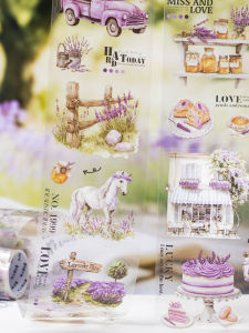 Romantic Provence Colors PET Tape Die-Cut Stickers Bullet Journal Decoration Scenery DIY Base Background Material