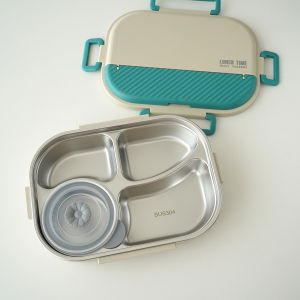 Food Grade 304 Stainless Steel Student Lunch Box with Sealed Soup Bowl And Chopsticks Large Capacity Multi-Compartment Lunch Box