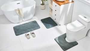 Memory Foam Floor Mat Absorbent Non Slip Bath Rug Anti Slip Velvet Bathroom Carpet Floor Door Mats Washable Shower Home Decor
