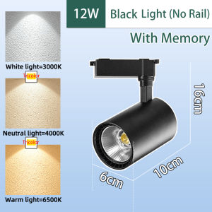 CANMEIJIA LED Track light with Memory Ceiling Lights 3 Color Change Track Lamp Rail Modern Simple Spotlight Adjustable Indoor Lamp Fixture for Home Living Room Clothing Shop