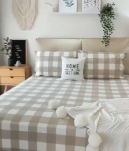 SPREI AESTHETICUK 200 x 200 SUPER KING BED TINGGI 20CM HOMEMADE MOTIF KEKINIAN