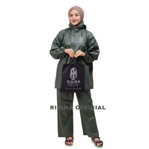 Jas Hujan Pria Wanita Dewasa Setelan Baju Celana Terbaik Tebal Elastis Anti Rembes By Ridina Best Quality