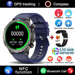2025 New GPS Bluetooth Call Smart Watch Men For Huawei AMOLED HD Screen Compass Heart Rate NFC IP68 Waterproof Sports Smartwatch