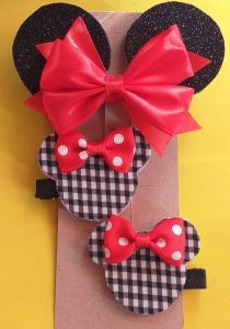 minnie mouse inspired hairbows and clips