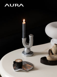 Nordic Mid-Century Modern Geometric Candle Holder Home Decor Creative Minimalist Artistic Original Resin Candle Stand