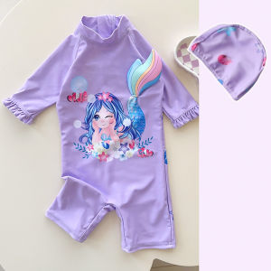 CHUXIU | Sunscreen Quick Dry Cartoon Mermaid Kids Swimsuit
