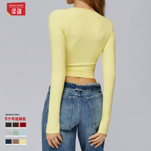 DSF Studio Zechuang winter polished long-sleeved yoga clothes high-intensity fitness clothes Pilates running sports long-sleeved top 8519
