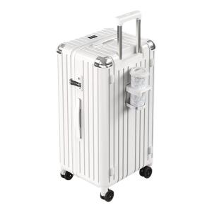 Lee | Large Capacity Student Luggage 24in Rolling Suitcase with Password Lock and Cup Holder