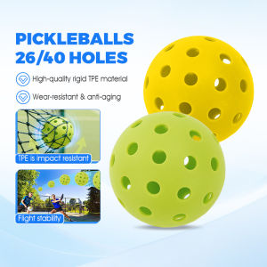 New 6-Pack Pickleball Balls Outdoor 26/40 Holes High-Performance Durable Outdoor Pickleballs for Outdoor Courts