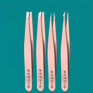 Pince à sourcils colorée ครีบสกัดกร่อน en acier inoxydable pinces à sourcils inclinées outils de maquillage