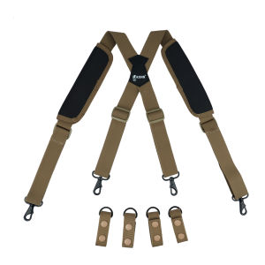 KUNN Tactical Duty Belt Suspenders with Metal HookMen Padded Police Harness for Duty Belt