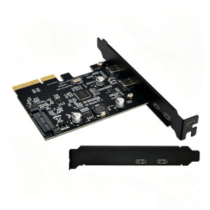 PCI-E PCI Express 4X To USB 3.1 Gen 2 (10 Gbps) 2-Port Type C Expansion Card ASM3142 Chip 15-Pin Connector For Windows/Linux