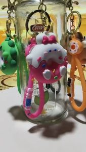 Móc khoá bánh donut cosplay hoạt hình nhựa PVCnhiều màu sắc dễ thương. Móc khóa xe ô tô móc khóa xe máy. TVGHousewares