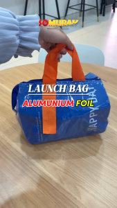 Lunch Bag Aluminium Foil Tas Bekal Makanan Sekolah Kerja Polos Tahan Panas Waterproof