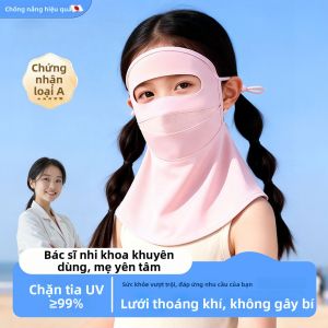 Mặt Nạ Kẻm Tơ Lạnh Chống Nắng Bảo Vệ Toàn Diện Khuôn Mặt Và Cổ Cho Bé Gái